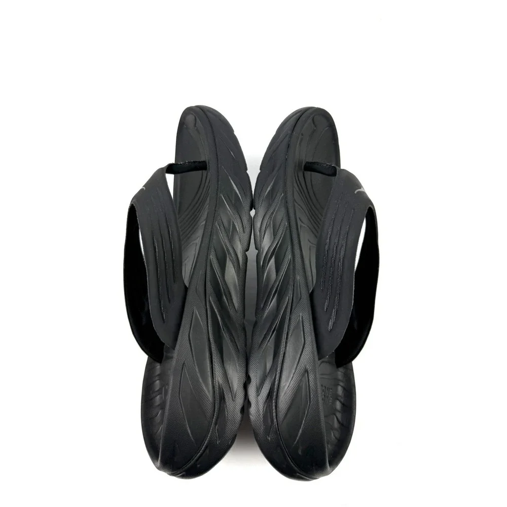 Hoka One One Ora Recovery Flip Flops Mens 11 Sandals Black Anthracite New